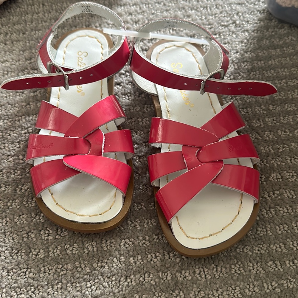 Salt Water hot pink little girls sandals- size 12